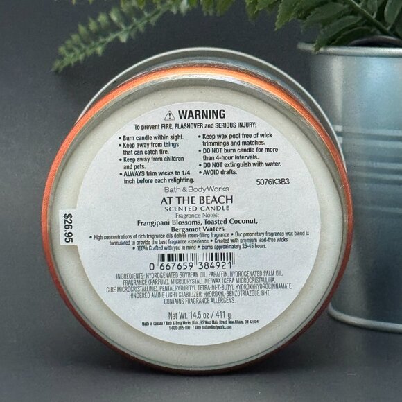 BBW At the Beach Bath & Body Works 3 Wick Candle - Picture 9 of 10